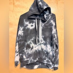 Stylish Gray Tie-Dye Women's Hoodie